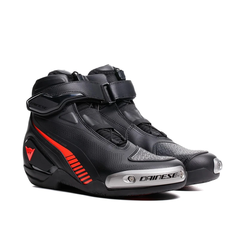 Dainese Men's Superya Ventilated Motorcycle Shoes, Black Red Fluo, 7 UK