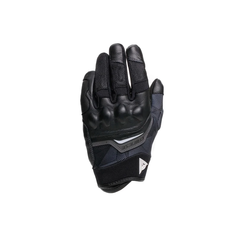 DAINESE - Ermex Gloves, Women's Summer Motorcycle Gloves, Breathable with Mesh Inserts, Rigid Knuckle Protectors, Leather Reinforcements, Touchscreen, S, Black and White