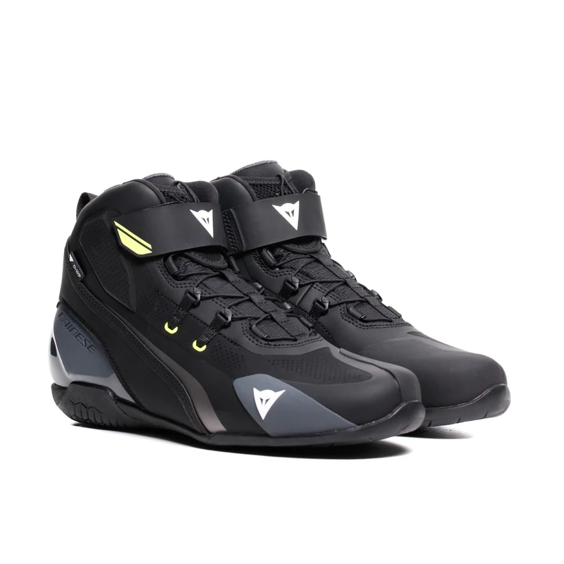 Dainese Men's Herian D-wp Waterproof Motorcycle Shoes, Black White Yellow Fluo, 11 UK - Image 1