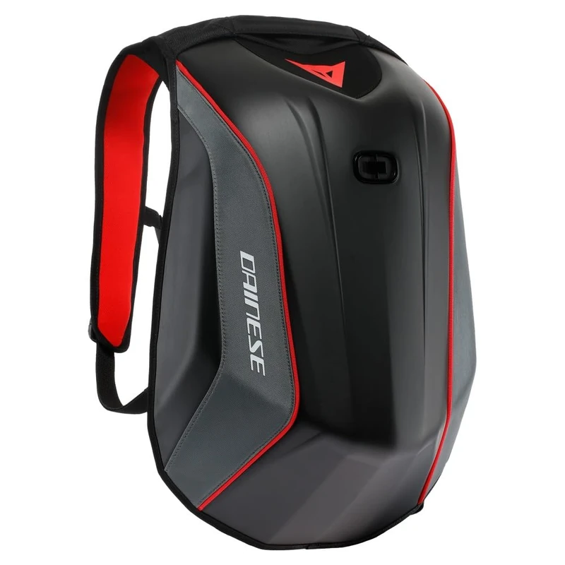 DAINESE Unisex's D-Mach 2 Motorcycle Backpack Aerodynamic and Ergonomic, with Compartments for Laptop and Shoes, Helmet Strap, Waterproof, Red/Black, 22.2 L
