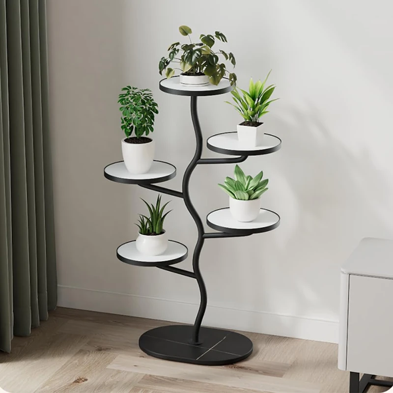 Zstar Metal Plant Stand, Flower Pot Stand, Multi-Level Plant Shelf, Flower Shelf, Plant Stairs, Nested Branch Design, High Planter Holder Shelf for Indoor, Living Room - Image 1