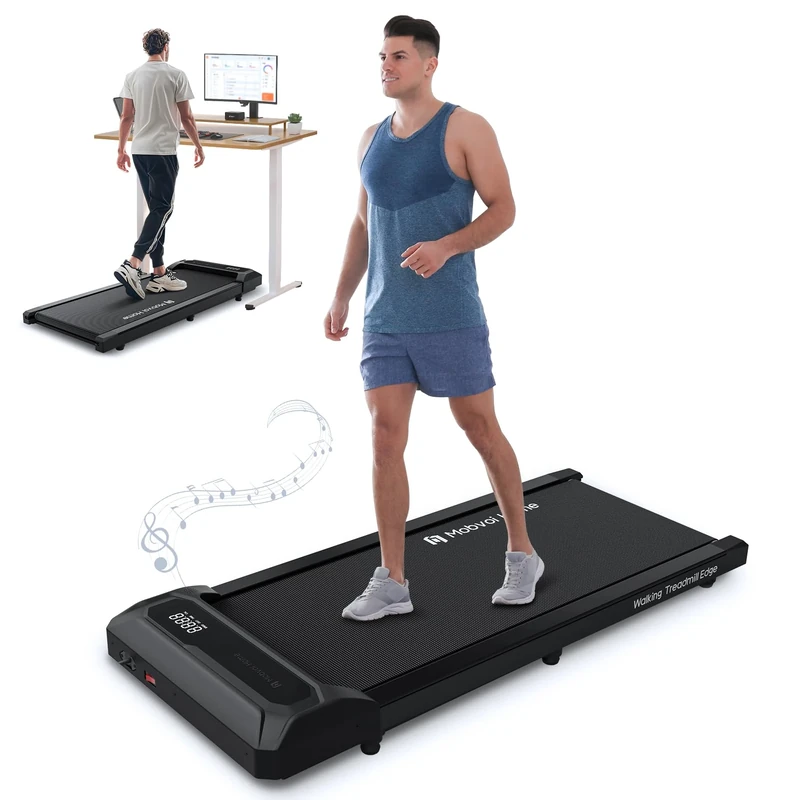 Mobvoi Walking Pad Smart AI Treadmill for Home Portable Under Desk Treadmill with Remote Control LED Display Walking Jogging Running Machine with TicSports APP Adjustable Speeds 6KMH Easy Storage