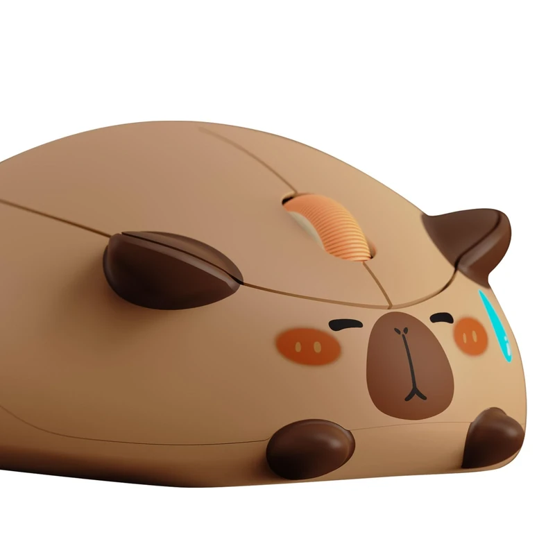 Akko Cute Wireless Mouse Cat Theme, 3200 DPI Gaming Mouse, Tri-Mode Connection Bluetooth 3.0/5.0/2.4G USB A Receiver, Quiet Click, Cute Cordless Cartoon Mice for Laptop/PC (Capybara)