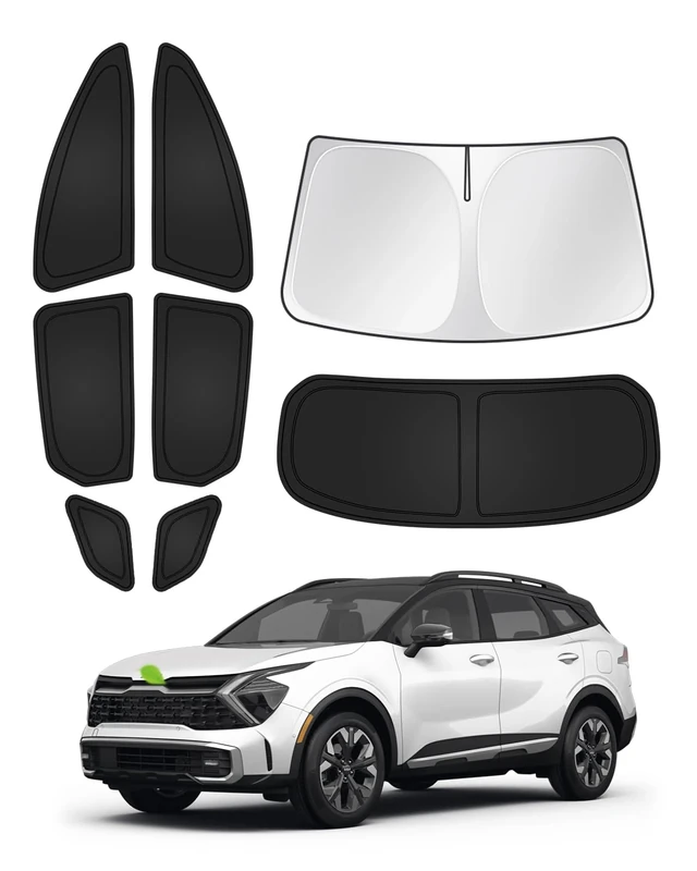 Canvcle Sunshades for 2023-2025 2026 Kia Sportage Accessories Windshield Sun Shade Side Rear Window Shade Cover Sun Visor Shield Privacy Protection for Camping Keep Vehicle Cool Black 8PCS