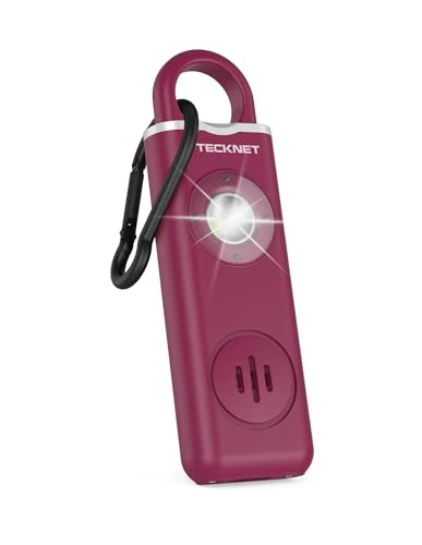 TECKNET Personal Safety Alarm for Women, 130dB Siren & Strobe Light, Rechargeable Personal Emergency Security Safe Protection Devices for Girl Kid Elderly Student