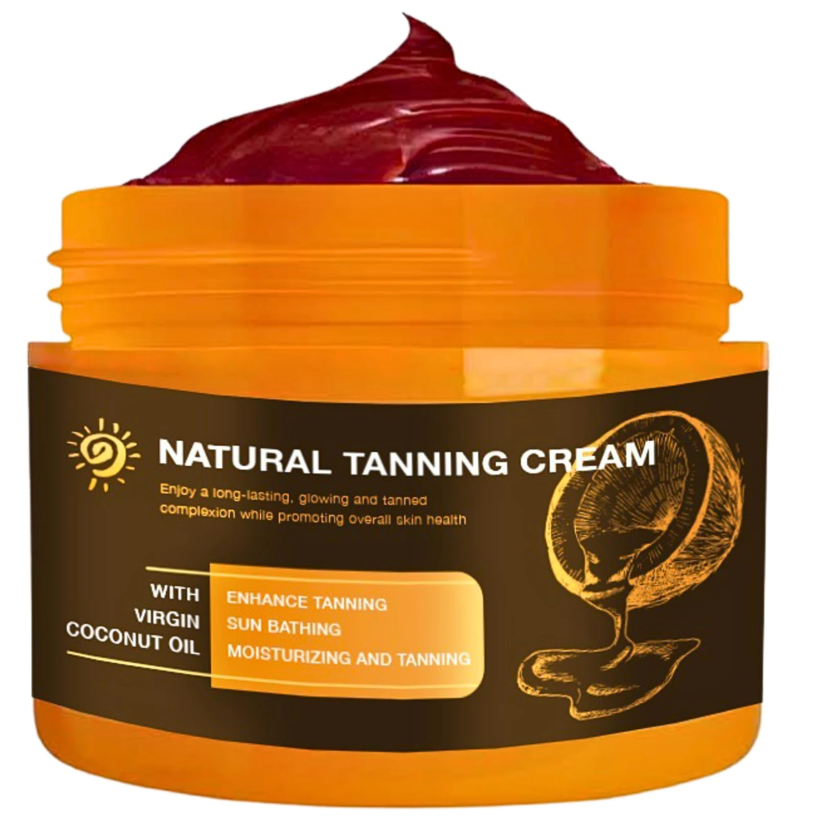 Intensive Tanning Gel, 150ML Tan Accelerator, Tanning Cream With Carrot, Coconut Oil, Tan Enhancers & Accelerators – Water-Resistant Moisturiser For Sunbeds & Outdoor Sun, Vegan