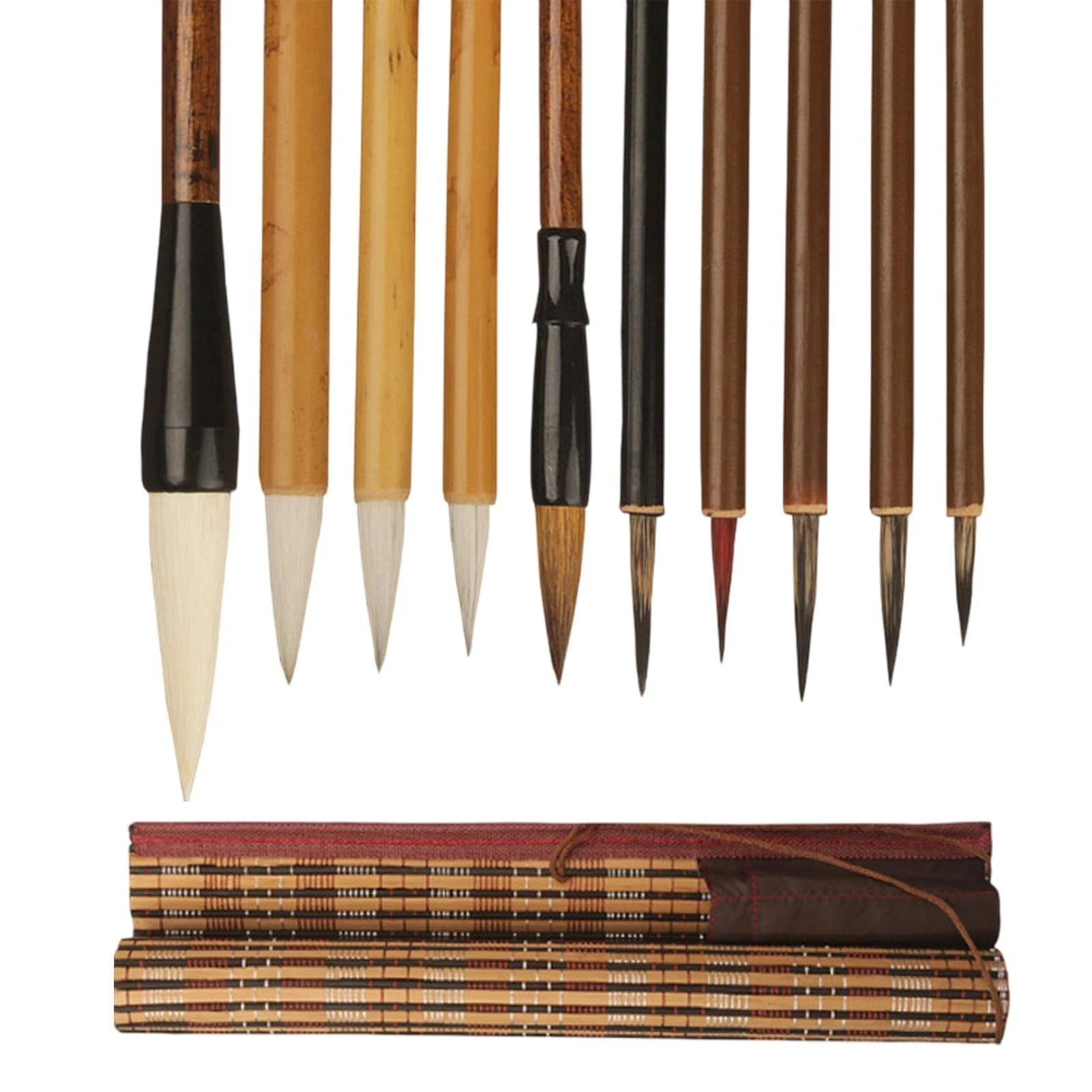 Chinese Calligraphy Brush Set, 10Piece Premium Brushes for Beginners and Professionals, Brush Pen for Ink Painting, Calligraphy Practice, and Art Projects