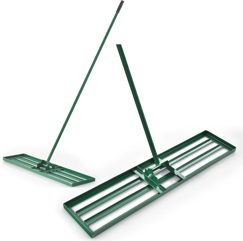 FANTASK 106 cm Lawn Levelling Rake Metal, Levelling Sand Soil, Lawn Tool with Ergonomic Handle, Levelingrake Surface Leveler