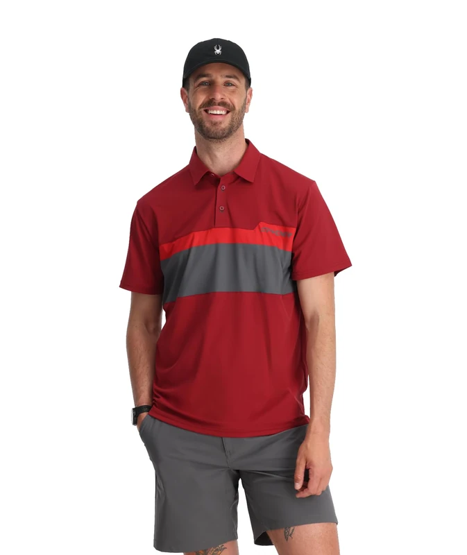 Spyder Links SS TECH Polo, Men's, Raw Denim, XXL - Image 1