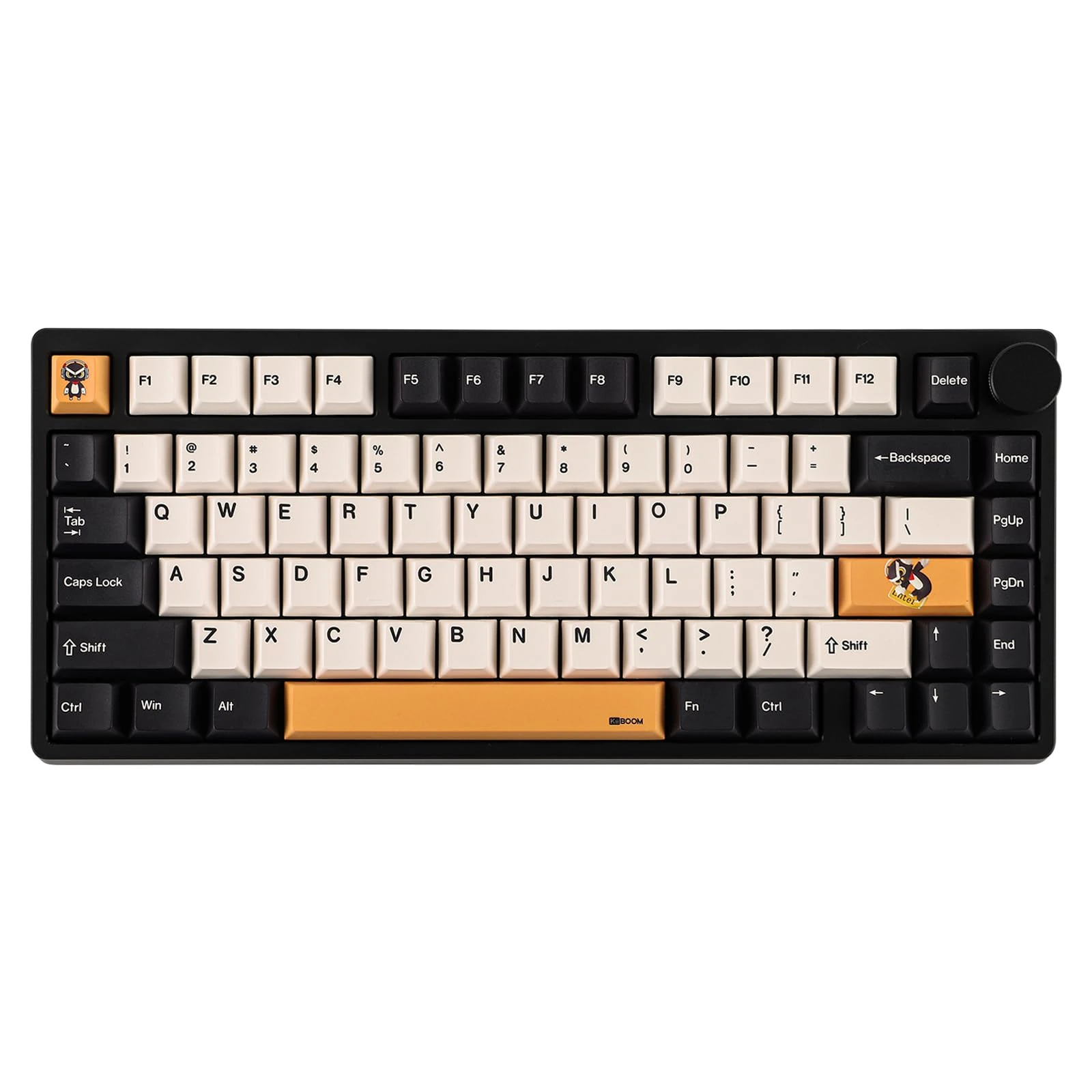 KiiBoom Moonshadow V2 75% Wireless Aluminum Gaming Keyboard, QMK&VIA Programmable Mechanical Keyboard, BT5.0/2.4GHz/USB-C Hot Swappable Creamy Keyboard with FR4 Plate, Knob, 4000mAh Battery (Black)