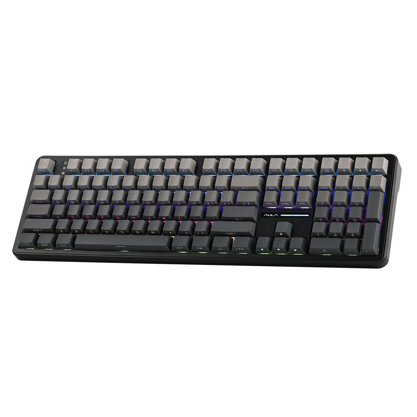 EPOMAKER AULA F108 Wireless Gaming Keyboard with 8000mAh Battery, US Layout Full Size Mechanical Keyboard with 108 Hot-Swappable Keys, RGB, for Mac/PC/Android (BlackOmbre, Greywood V3)