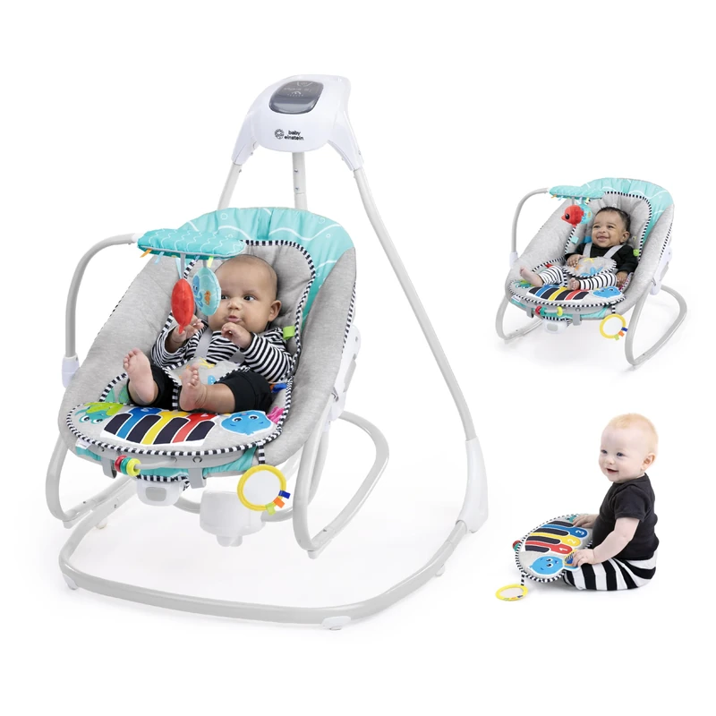 Baby Einstein Explorers Kick to It 4-in-1 Musical Swing & Rocker, with Removable Piano, 0+ Months - Image 1