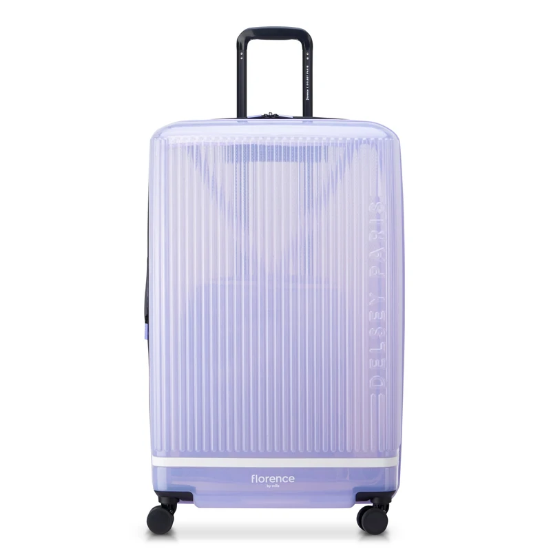 florence by mills Women's Gotta Glow Hardside Expandable Luggage with Spinner Wheels, Translucent Purple, Checked-Medium 24 Inch, Gotta Glow Hardside Expandable Luggage with Spinner Wheels