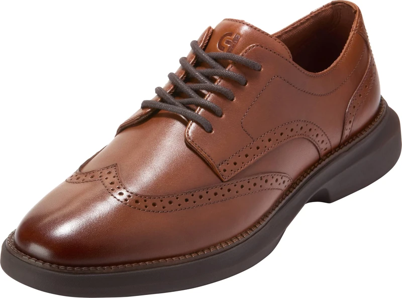 Cole Haan Men's Grand Shadowlite Wingtip Oxford, British Tan/Java, 12 UK