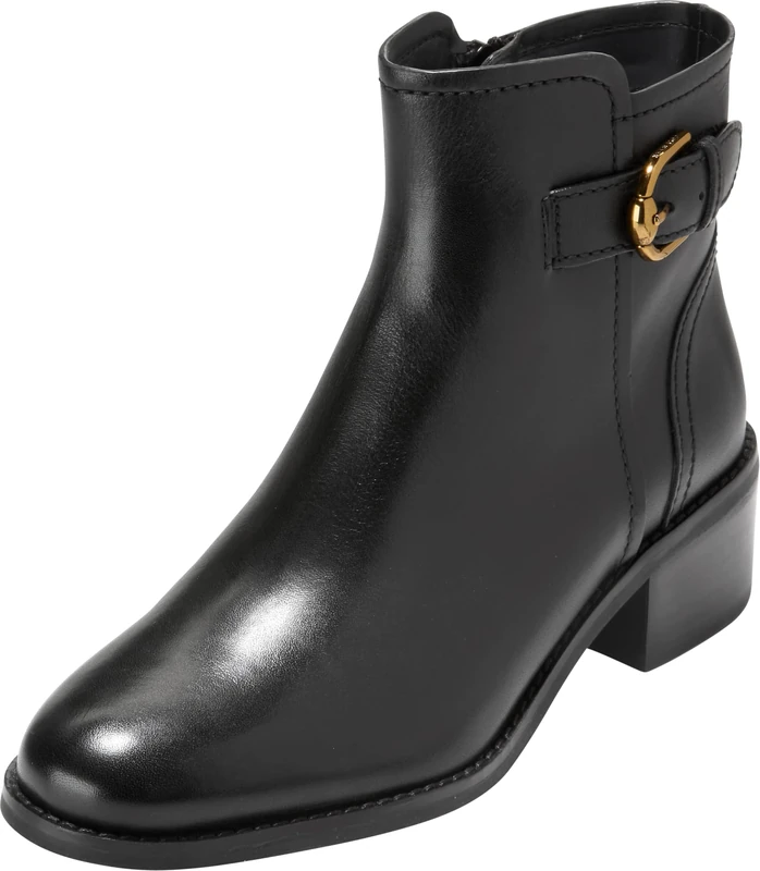 Cole Haan Women's Shoes-Hanover Buckle Ankle Boot, Black LTR, 7.5 UK