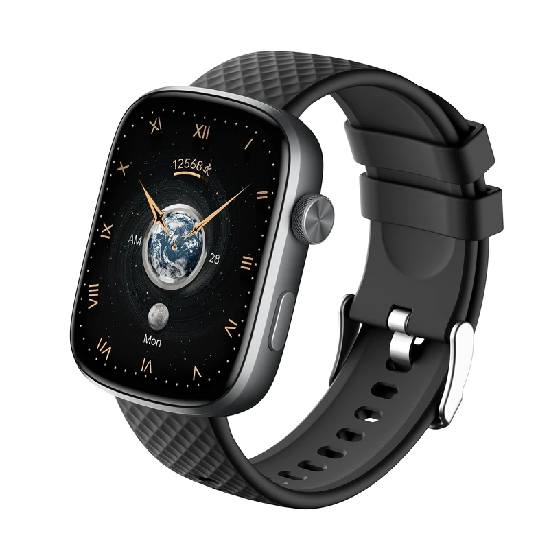 YMS Smart Watch for Women Men - (Answer/Make Calls) Compatible with iOS/Android Phones,3ATM Waterproof,Heart,Rate,Sleep,Pressure,Steps Monitor,100+ Sports Trackers (Black)