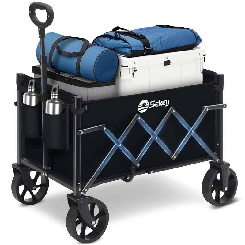 Sekey Mini 4029 Folding Handcart with Height-Adjustable Handle Lightweight Space-Saving Stable 70 L 80 kg Black