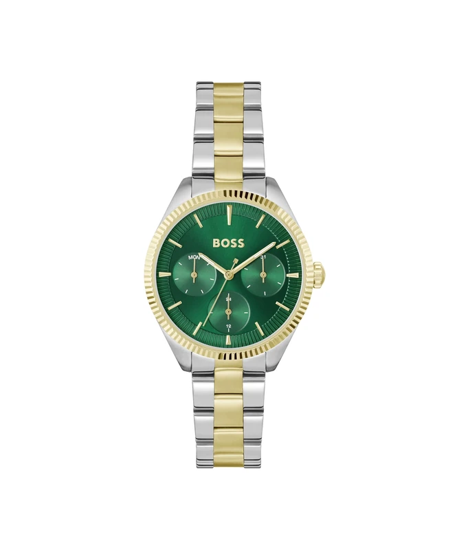 BOSS Analogue Multifunction Quartz Watch for Women SAGE Sport Collection with Two-Tone Stainless Steel Bracelet - 1502806