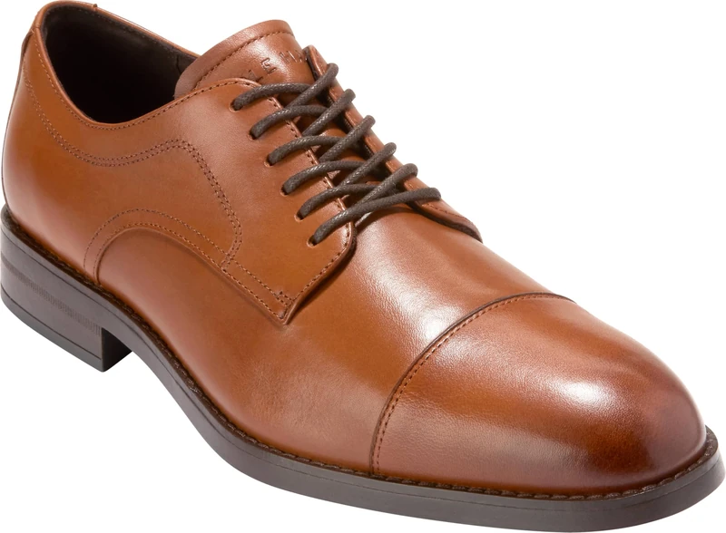 Cole Haan Men's Harmon Grand Cap Toe Oxford, British Tan/Dark Brown Water Resistant, 9.5-M UK