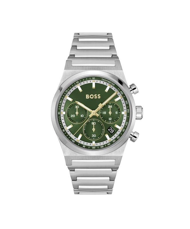 BOSS Chronograph Quartz Watch for Men CANDOR CHRONO Collection with Silver Stainless Steel Bracelet - 1514220 - Image 1