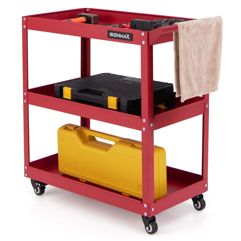 FANTASK 35736RETL-VC Workshop Trolley, Metal, red, 73 x 36 x 75 cm (L x B x H)
