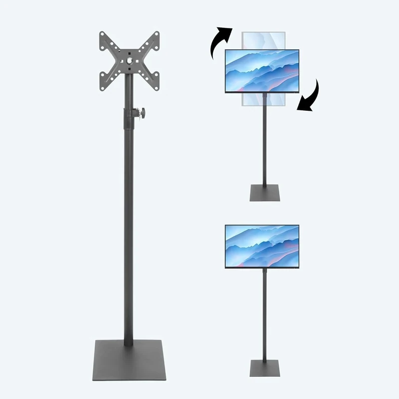 Tcatec TV Stand 360° Swivel TV Floor Stand Adjustable Height and Tilt Extra Tall TV Floor Stand TV Stand Under Bed for Most 14 to 43 Inch TVs Space Saving Design for Bedroom Office Mall