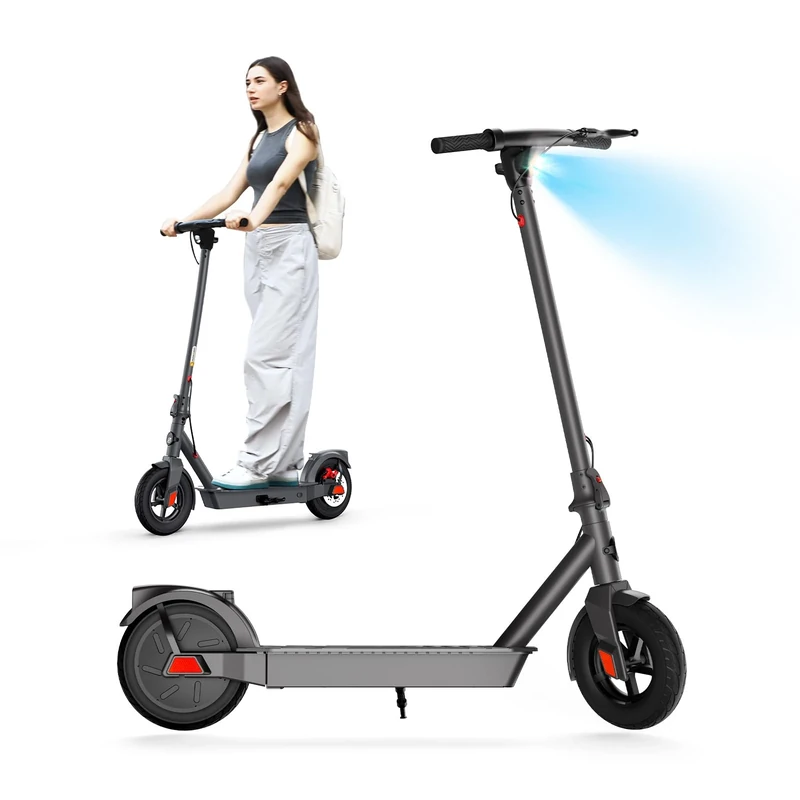 Electric Scooter Adult, 500W Peak Motor, 32km Long Range, 10” Solid and Pneumatic tire,3 Speed Mode, Foldable Electric Scooters,36V 7.8Ah Electric Scooter for Adults and Teen