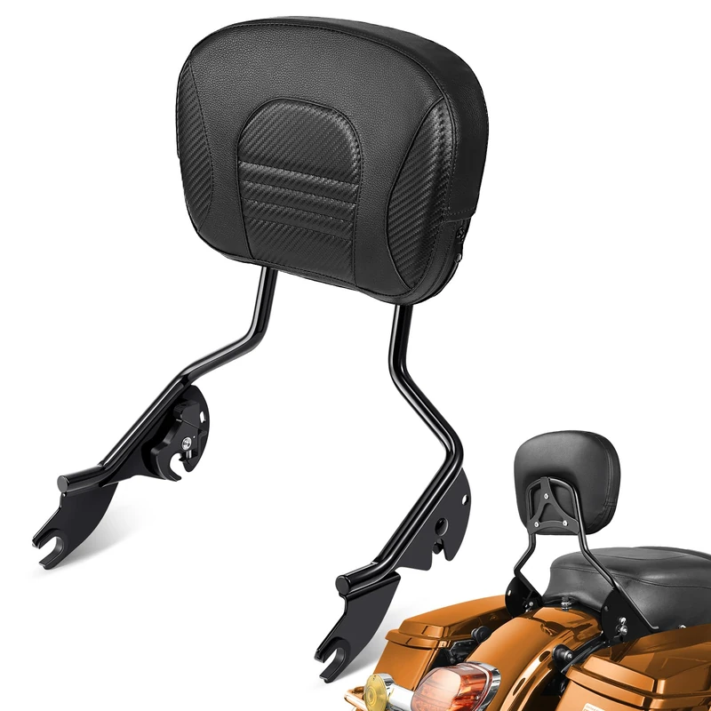 PBYMT Passenger Backrest Sissy Bar, Detachable Rear Backrest, Quick Release Sissy Bar Fit for Harley Davidson Touring Street Glide Road Glide Road King Electra Glide 2009-2024, Gloss Black