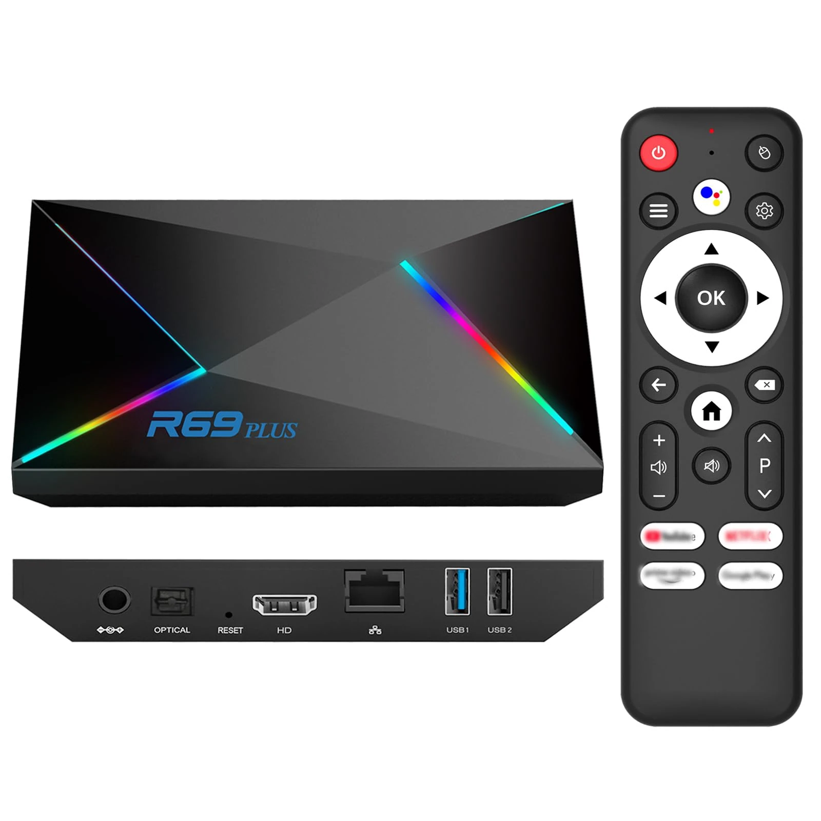 Android TV Box 2025, Android 14.0 TV Box 2GB RAM 16GB ROM 1000M Ethernet WIFI6 Android Box 4K 6K 8K HDR10 R69 Plus H728 Octa-core 3D Smart TV Box Support 2.4G 5.8G Dual WiFi BT5.0 USB 3.0