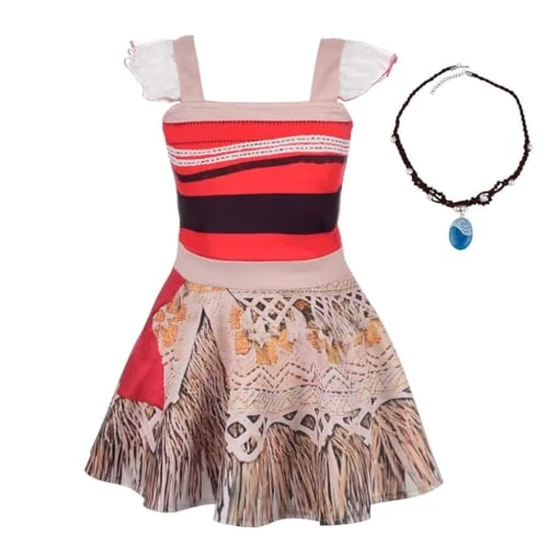 Lito Angels Princess Costume Fancy Dress Up with Necklace for Baby Kids Girls, Halloween Birthday Theme Party Outfit Ruffle Sleeve