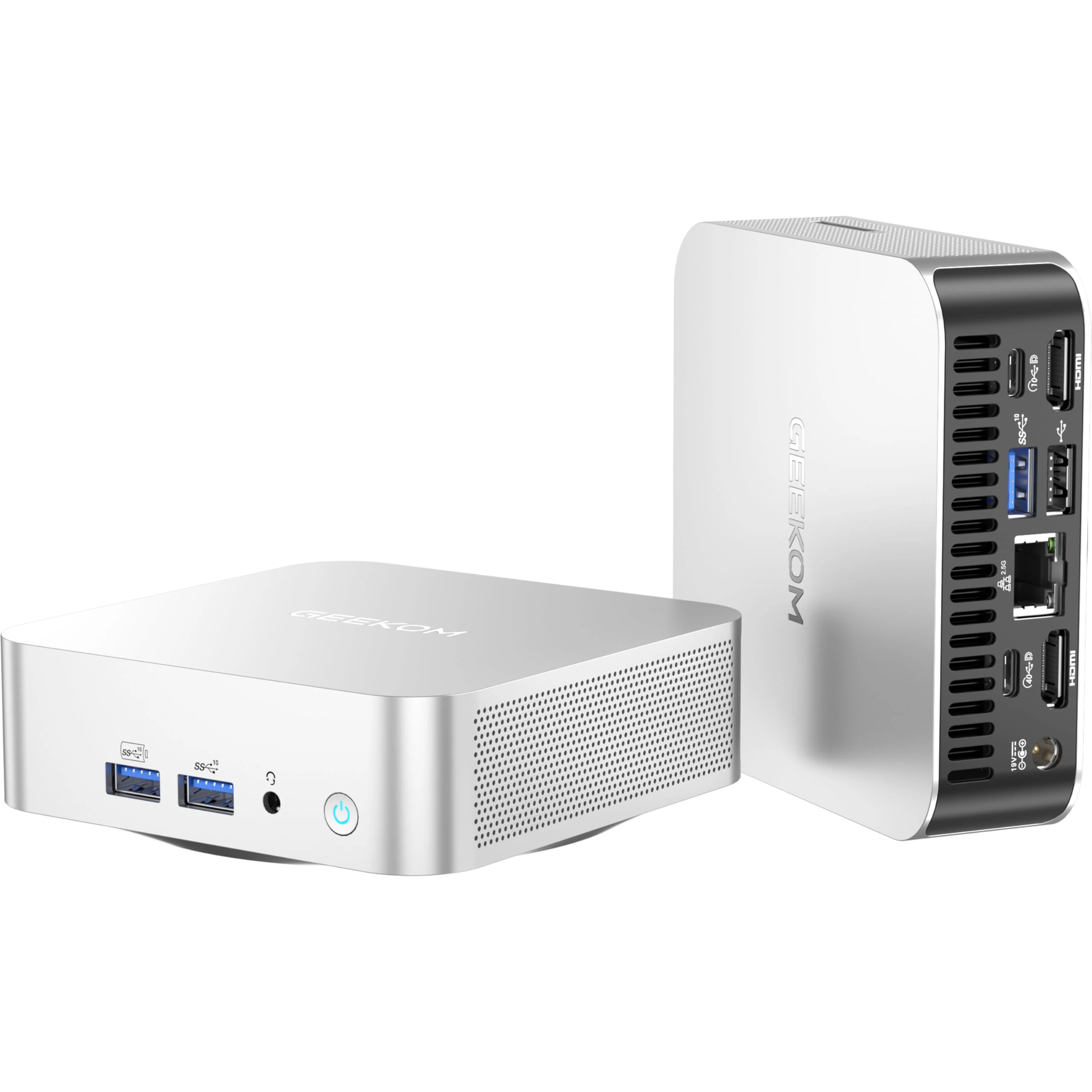 GEEKOM A6 Mini PC Windows 11 Pro, with AMD Ryzen 7 6800 (Up to 4.7GHz), 32GB DDR5 RAM & 1TB PCIe 4.0 SSD (Expandable), USB4 (40Gbps) & Dual HDMI Quad Display/WiFi 6E/BT 5.2 for Home/Office/Gaming