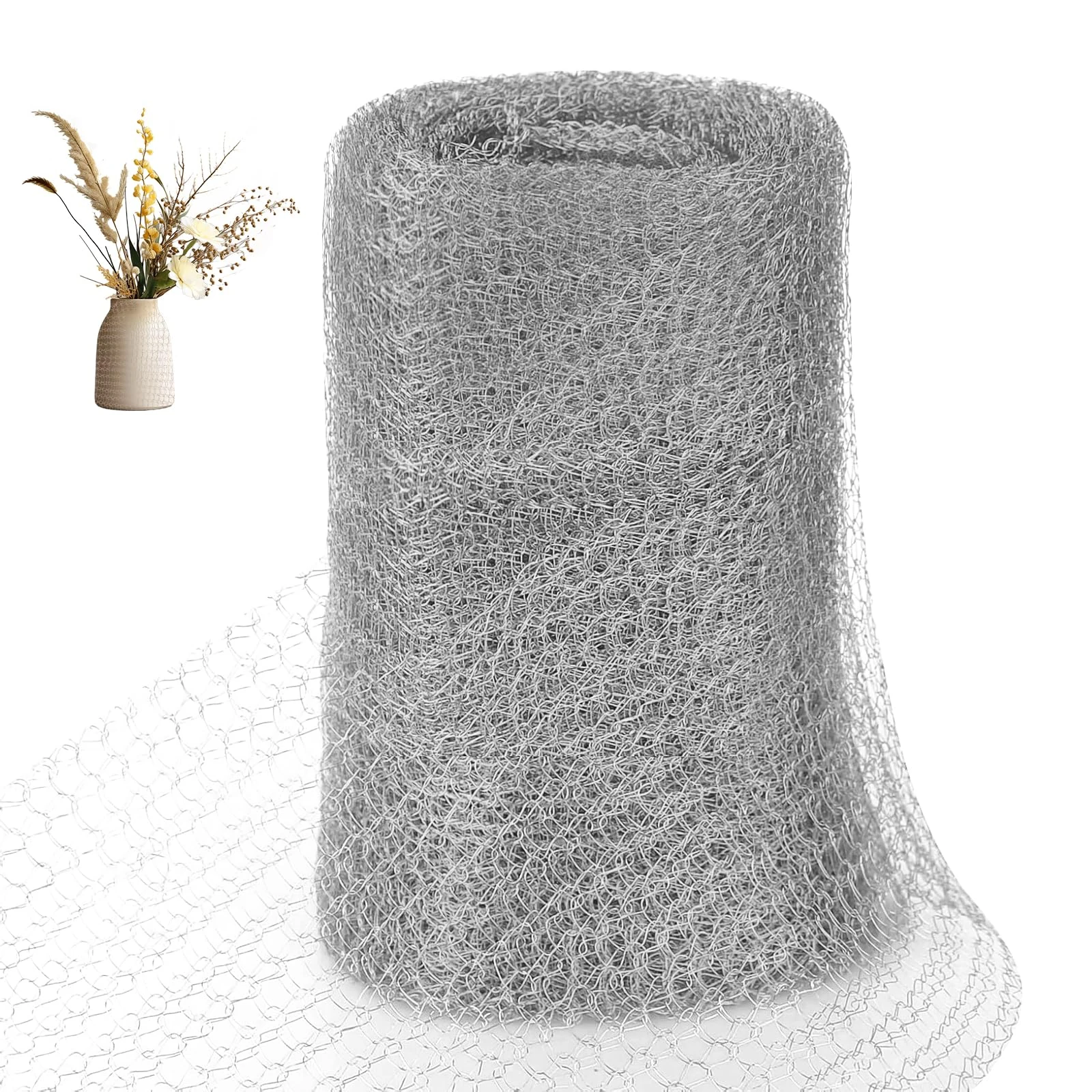 OFFCUP Rat Mesh, 127mm*12m Rodent Proofing Wire Metal Mesh, Steel Wool Mice, Rodent Control Gaps Blocker, Stop Rats and Mice Insect Pest (12m/roll)