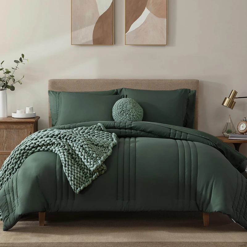 Monbix California King Size Comforter Set - 7 Pieces in a Bag California King Bedding Set with Comforter, All Season Bedding Set with Sheets, Pillowcases and