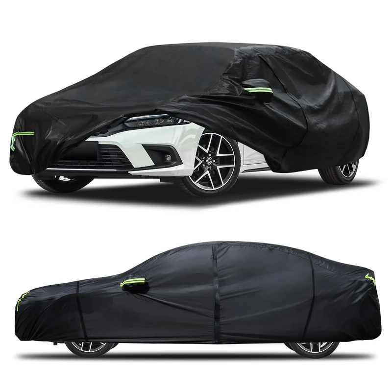 6 Layers Truck Cover Waterproof All Weather for Automobiles,Car Cover Custom Fit for Honda Civic 1991-2024,Outdoor Full Exterior Cover,Rain, Sun, Wind Protection,Black