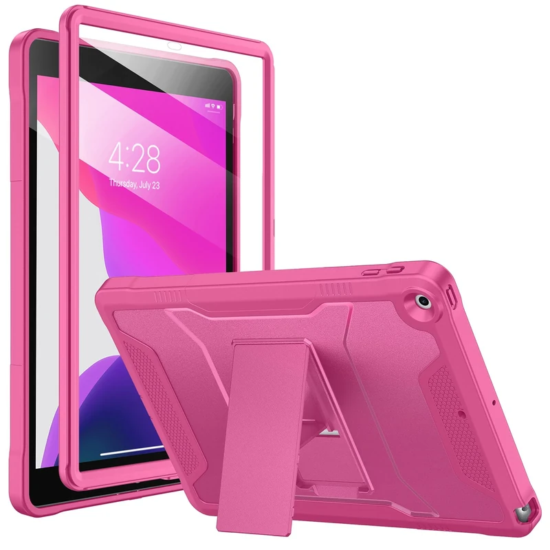 Soke Case for iPad 11th Generation 11-inch (A16) 2025, iPad 10th Generation 10.9-inch 2022, with Built-in Screen Protector and Kickstand, Rugged Full Body Protective Cover -Hot Pink