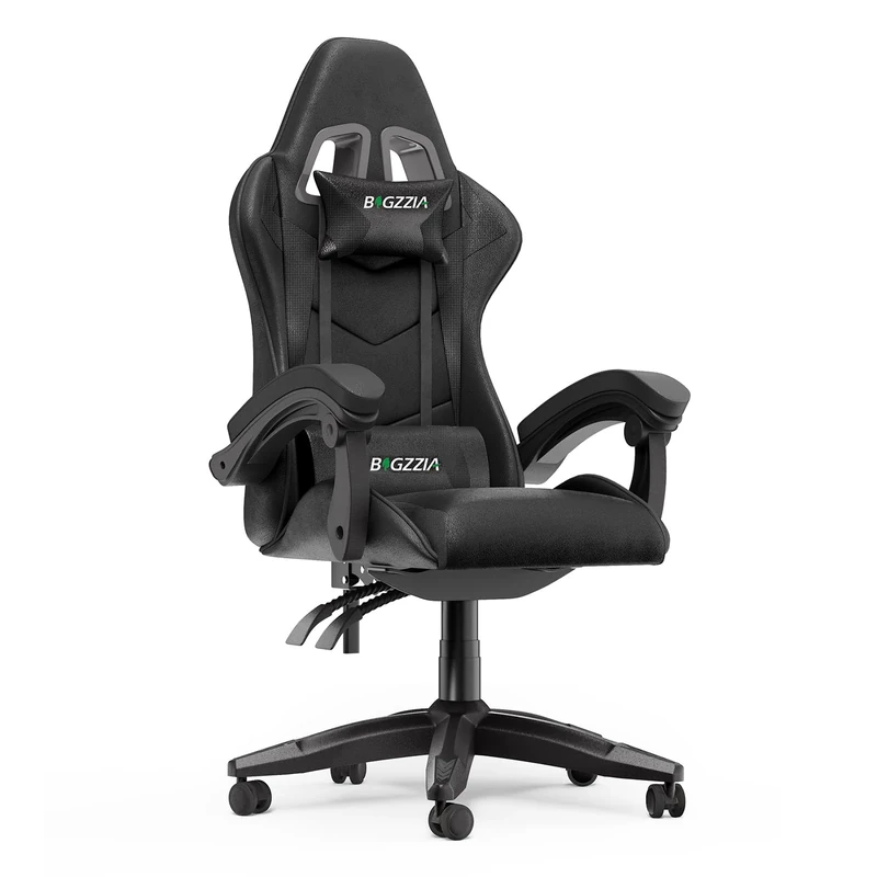 Racingreat Ergonomic Gaming Chair with Adjustable Height, Reclining Feature, Headrest, and Lumbar Support for Adults (Basics, Black)