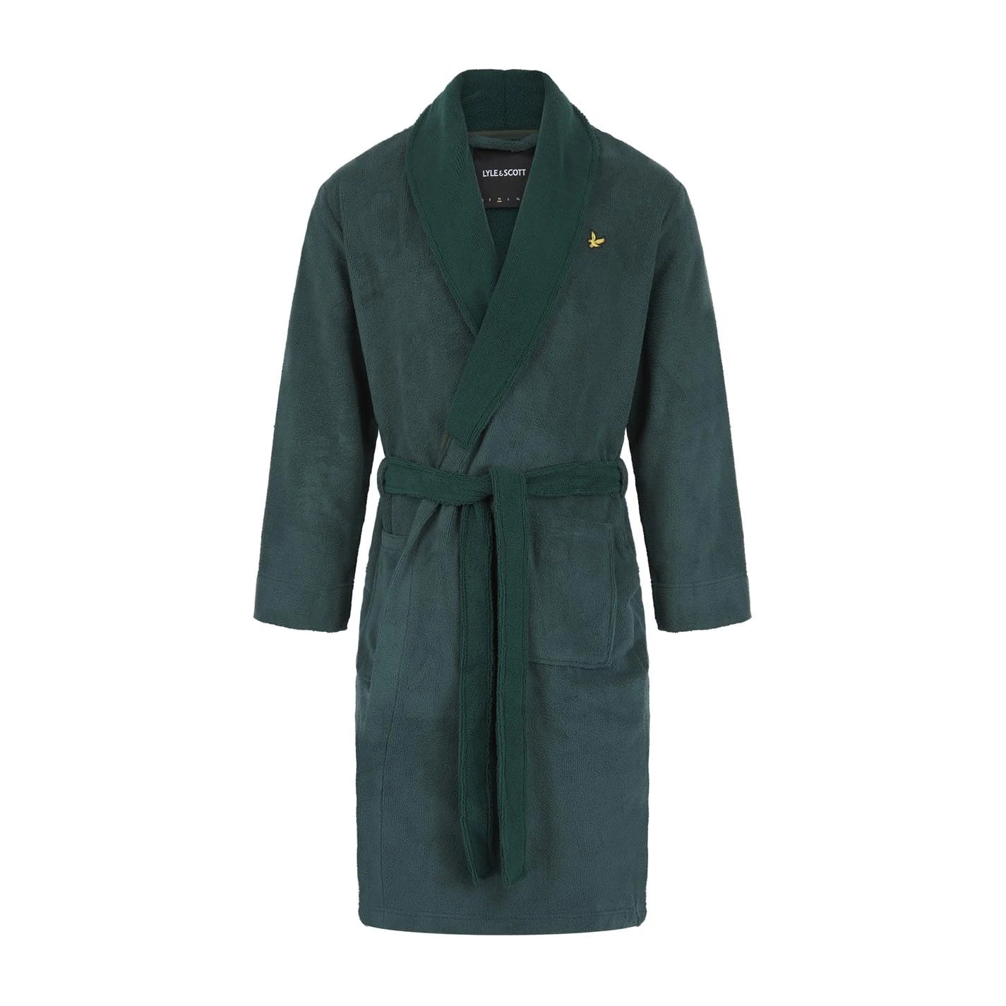Lyle & Scott Unisex Contrast Bathrobe Ivy/Pine Grove XL