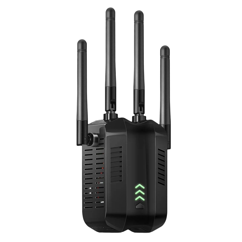 2025 Internet Booster, WiFi Extender with Ethernet Port, 4 Antennas WiFi Booster Range Extender, Home Wireless Signal Booster