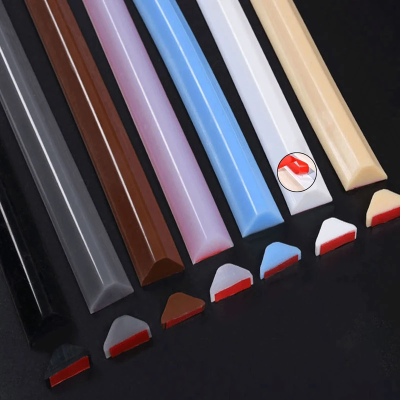 Silicone Self Adhesive Shower Tray Sealing Strip Waterproof Water Stopper Retention System for Dry and Wet Separation 60 400CM