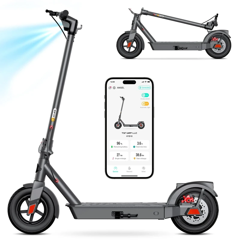 Electric Scooter Adult, 500W Peak Motor, 32km Long Range, 10” Solid Pneumatic tire,3 speed mode, Foldable Electric Scooters,36V 7.8Ah Portable Electric Scooter for Adults and Teens