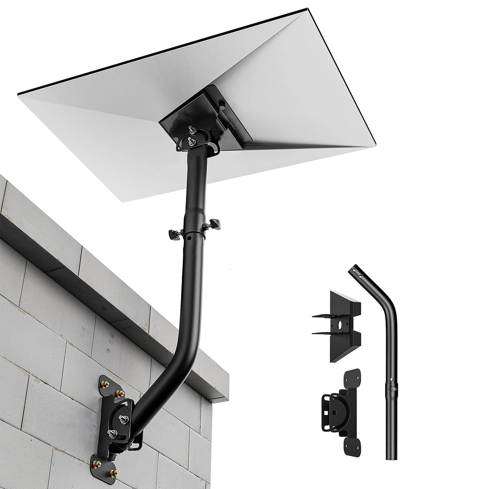 Starlink Gen 3 Mount 360° Adjustable V3 Starlink Wall Mount Starlink Gen3 Pole Mounting Kit with Starlink Gen 3 Pipe Adapter for Gen3 Starlink Internet Kit Satellite