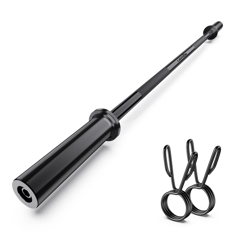 57" Olympic Barbell Bar, 2" Standard Straight Barbell Bars for Weight Lifting Bar for Bench Press/Squats/Hip Thrusts/Lunges/Biceps- Home Gym Weight Bar- 2 Spring Collars,500lb Weight Capacity (Black)