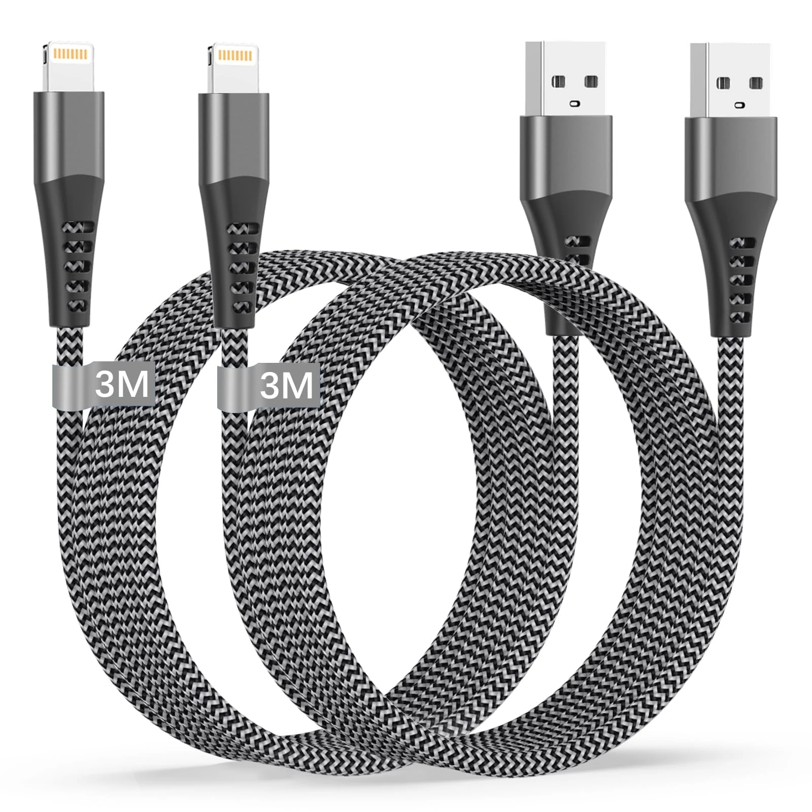 iPhone Charger Cable 3M 2Pack [Apple MFi Certified],USB to Lightning Cable 3M Apple Charger CABLE Nylon iPhone Fast Charger cable USB Lightning CABLE Lead Wire for IPhone 14/13/12/11Pro Max/XS/8/iPad