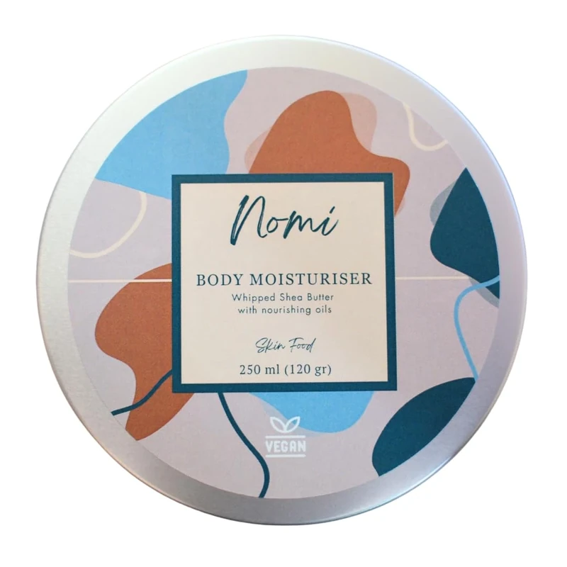 Nomi Body Moisturiser - Organic Whipped Shea Butter, Avocado & Almond Oil, Vitamin E - Vegan Whipped Body Butter (250 ml, Vanilla)
