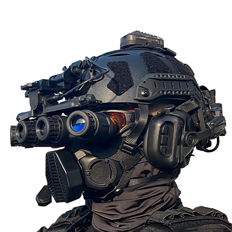 KBFLWBF Tactical FAST SF Airsoft Helmet Set with Noise Canceling Headset Paintball Mask Goggles Battery Bag Signal Lights Metal L4G24 and NVG Models Adjustable Hunting Gear for CS Outdoor BBS Game H