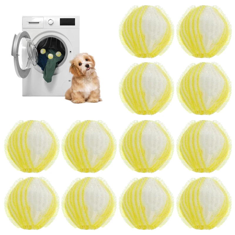 12 Pieces Hair Catcher for Washing Machine, Reusable Hair Catch Washing Machine, and Removing Pet Hair and Fluff from Clothing and Bedding