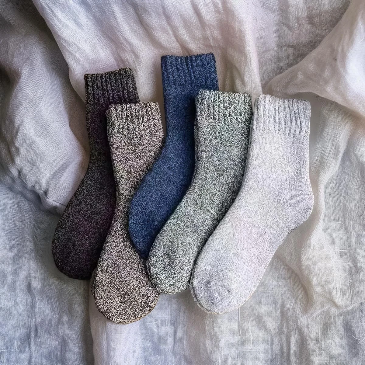 5 Pairs Fashion Cotton Crew Socks for Men Women Soft Breathable Casual Comfortable Multi-Color Socks Set, Knit Socks, One Size