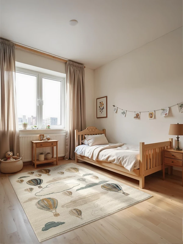 Hanse Home Adventures Children's Rug - Hot Air Balloon Pastel Play Mat, Modern Play Mat, Crawling Rug Boys Girls for Children's Room, Teenagers' Room, Living Room - Cream Multi-Colours, 160 x 235 cm