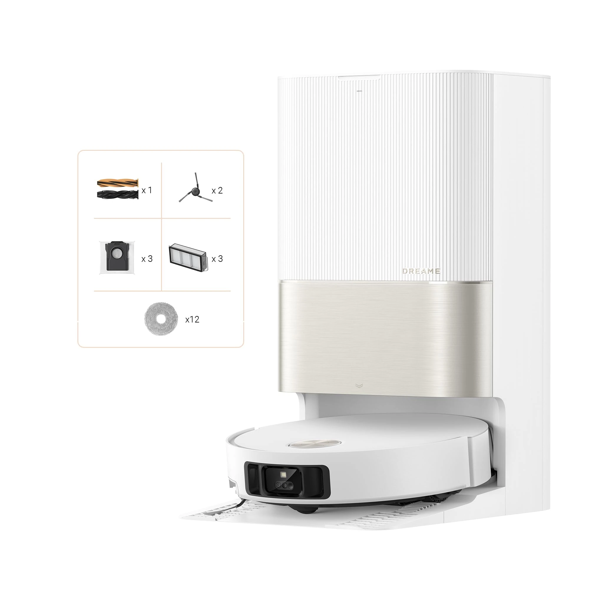 dreame X50 Ultra Complete Robot Vacuum with Mop, 20000Pa, Conquers Obstacles Up to 6CM, Liftable Brush&Mops, 80°C Hot Water Washing, Anti-Tangling, Removable Mop, Dual Flex-Arm, Dirt Detection