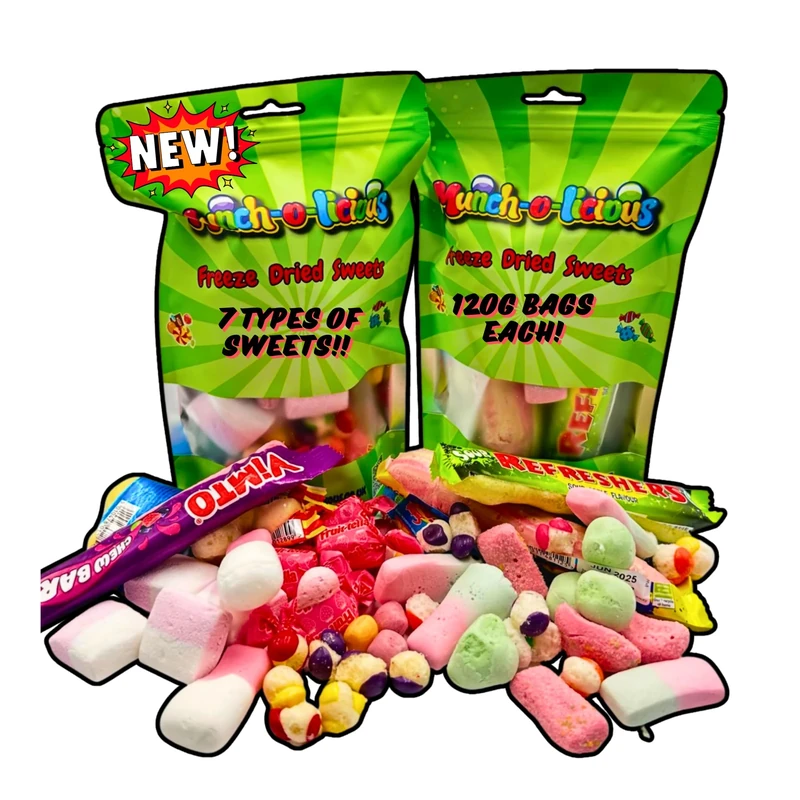 Munch-o-licious Freeze Dried Sweets New 240G| 1 Sour Mix| 1 Sweet Mix| 14 different types of Sweets